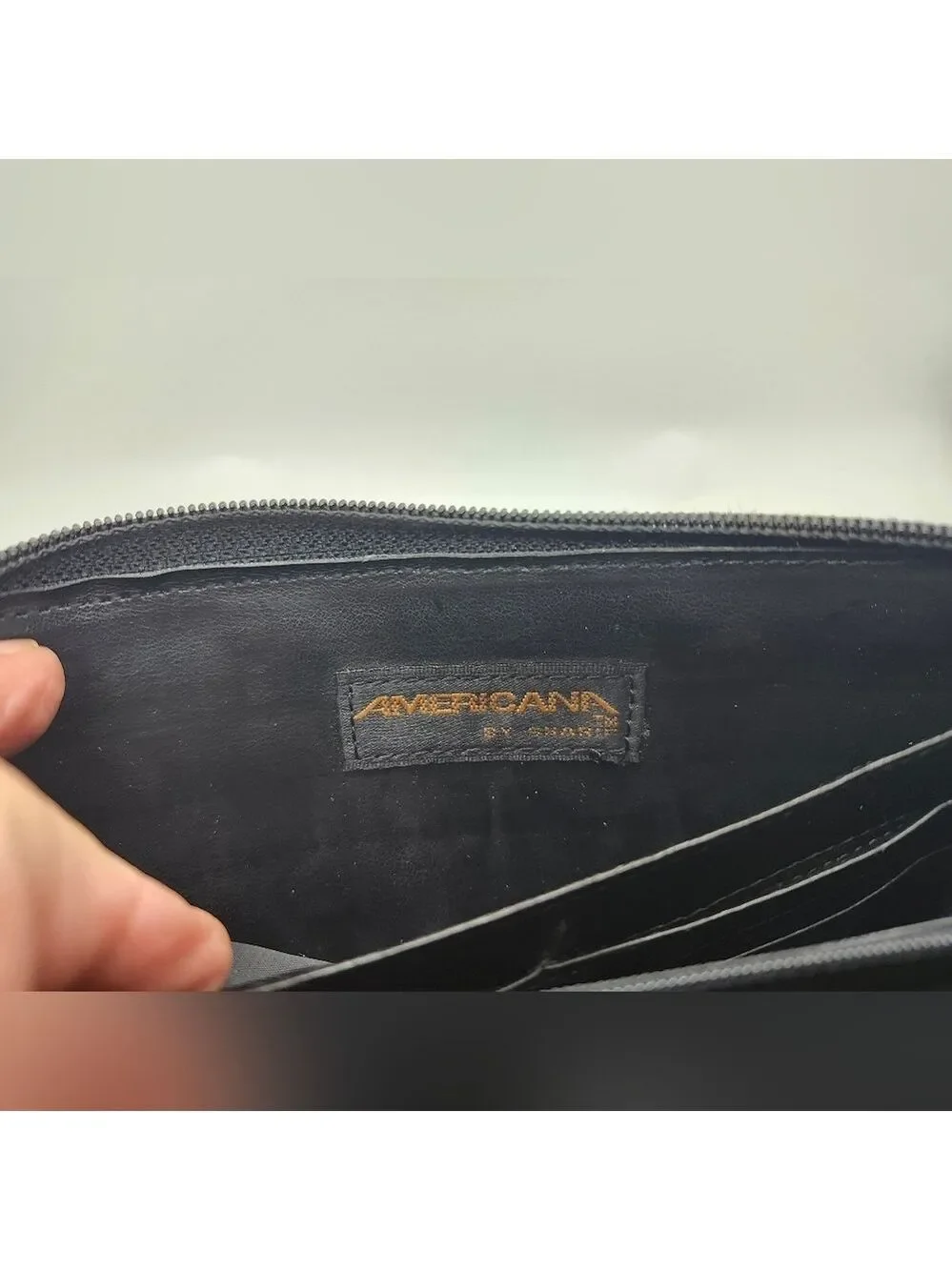 American by Sharif Zip Black‎ Leather Wallet Wristlet So Soft